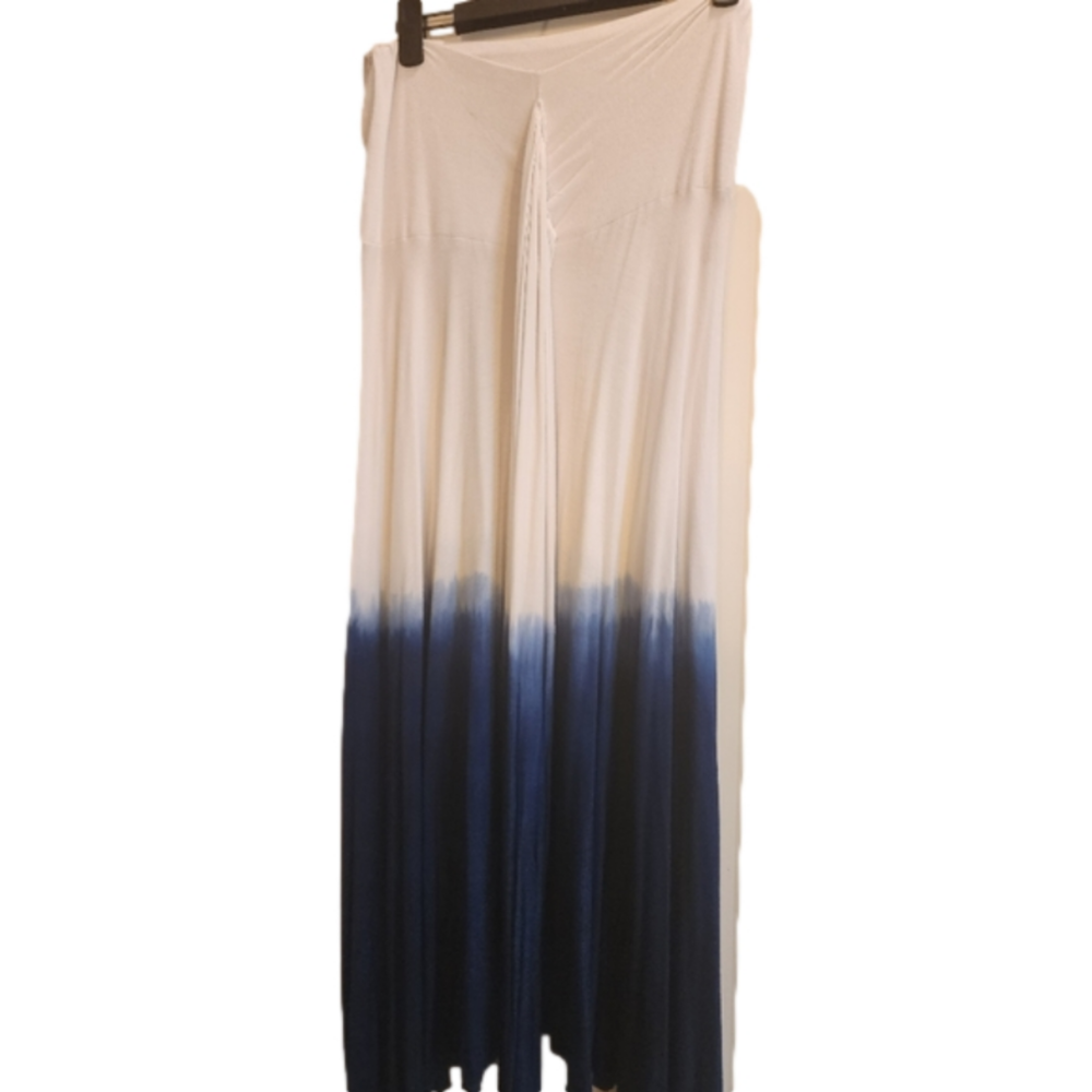 Elan White Blue And White Tie Dye Convertible Dress One Size